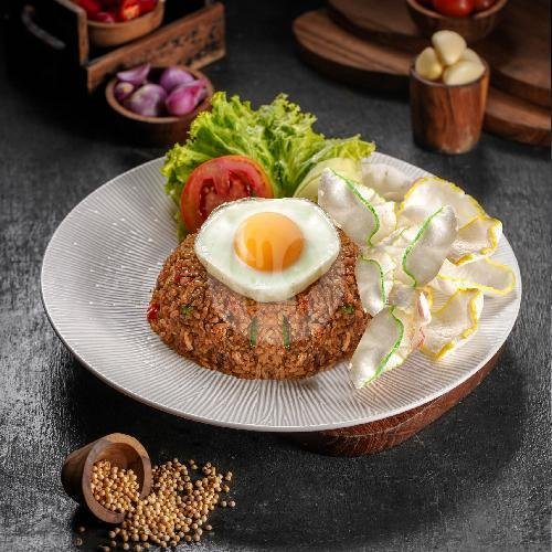 Nasi Goreng Kampung (Ayam Goreng) + Gratis Es Javatea menu NITNET RESTO & COFFEE, Cipayung