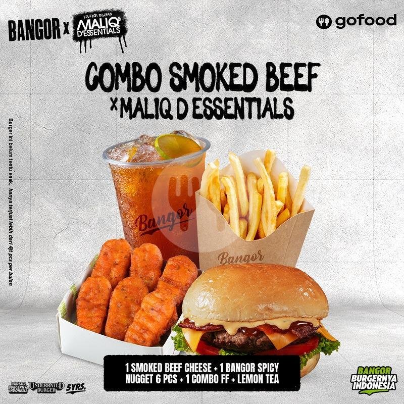 COMBO SMOKED BEEF X MALIQ & D'ESSENTIALS menu Burger Bangor Express, Pahlawan