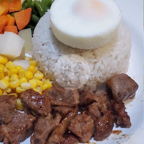 Nasi Beef Teriyaki Grill Aja (Paket Polosan) Small menu Warung Oma, Sultan Agung