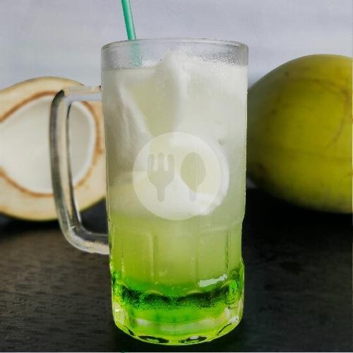 Es Kelapa Muda Melon + Susu menu Kelapa Rajo Mudo