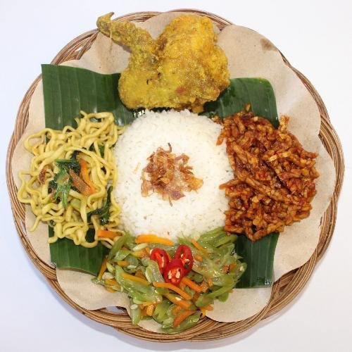 Nasi Campur Telor Bali menu Pecel Kediri Buk Gik, Ngagel Rejo Kidul