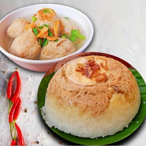 Paket 1.(Nasi Tim, Bakso Ceker, Teh Pucuk) menu Nasi Tim & Bubur Ayam Mandalafood GBA 2, Bojongsoang