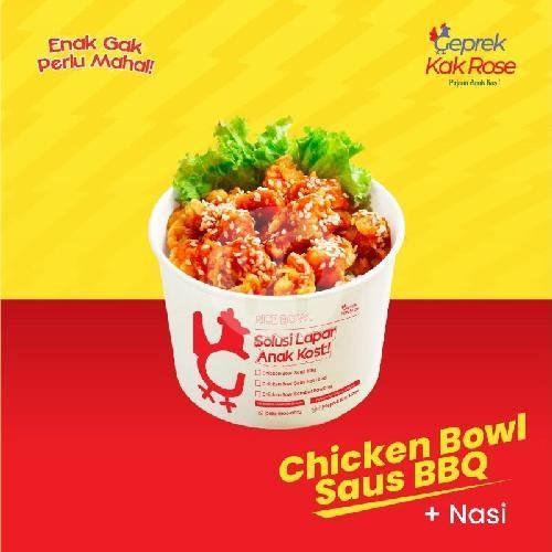 Chicken Bowl Saos Hot Lava menu Geprek Kak Rose, Bunga Cengkeh
