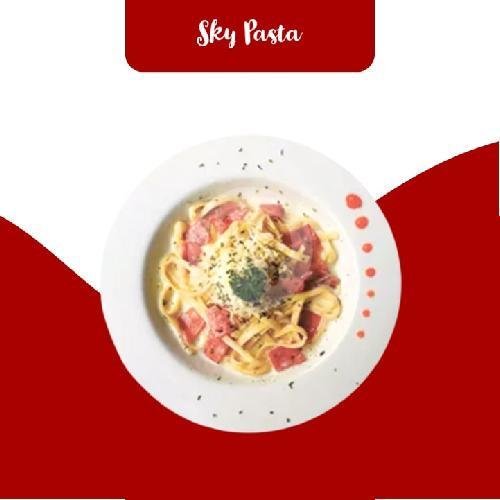 Fettucini Carbonara menu Sky Pasta, Petukangan