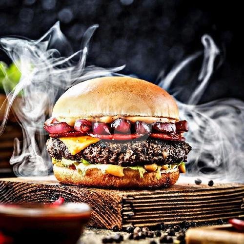 Burger Bakar (Single) + Gratis Aqua Gelas menu Mie Ayam Bangka Merry, Pasir Gunung Selatan