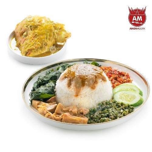 Nasi Gulai Kikil Komplit menu Nasi Padang Andi Mulya, Antapani