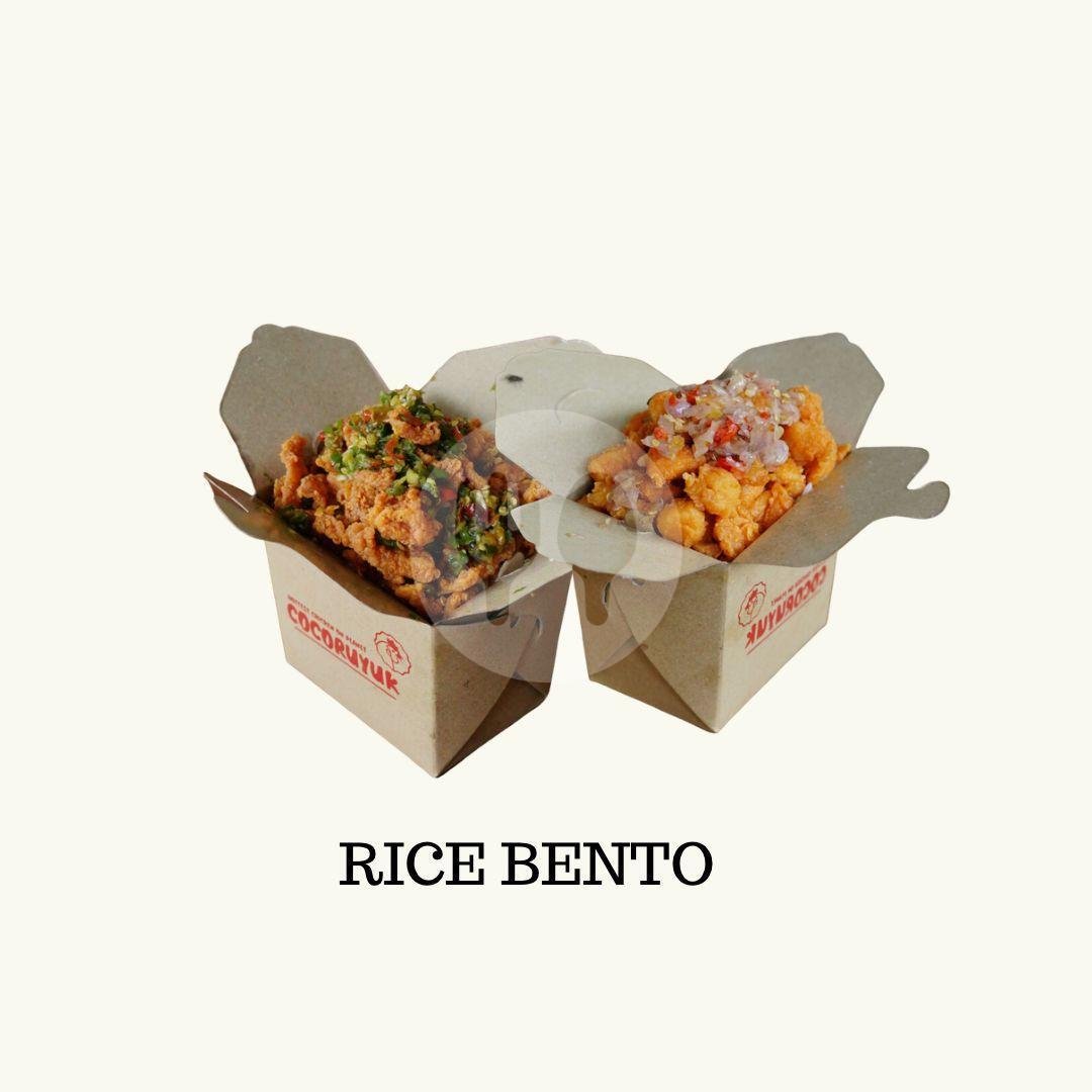 Rice Bento Crispy Skin menu Cocoruyuk Fried Chicken & Coffee, Brotojoyo Barat