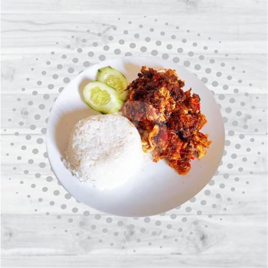 Nasi + Paha Bawah Geprek Krisbar menu Ayam Geprek Hara Chicken, Pedan
