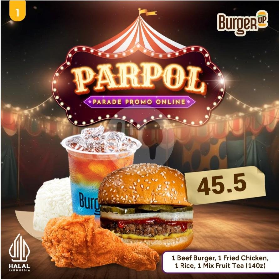 Parpol 1 menu Burger Up 2 Go, Plaza Surabaya