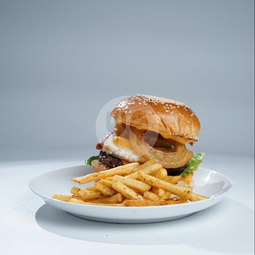 El Cheesy paket menu EL BURGER X Mixolo Coffee, Sarimanah