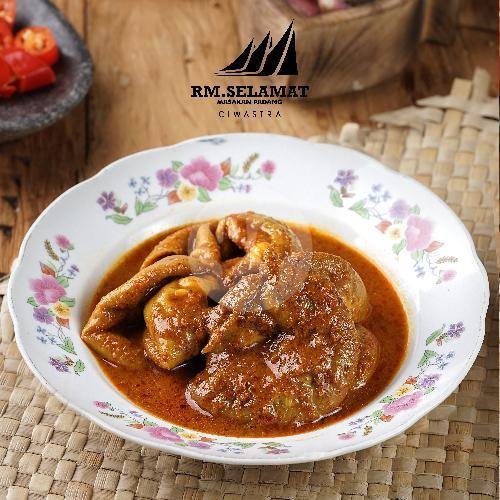 Nasi Dendeng Cabe Merah menu Nasi Padang RM Selamat, Ciwastra