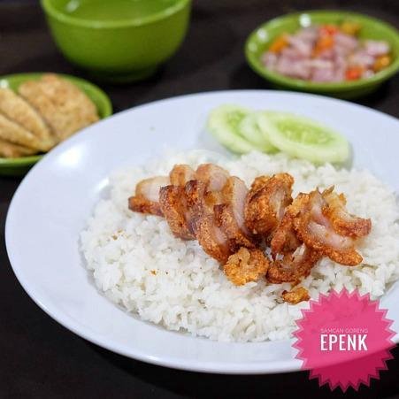 Nasi Samcan Cabai Bawang menu Samcan Goreng Epenk, Kelapa Gading