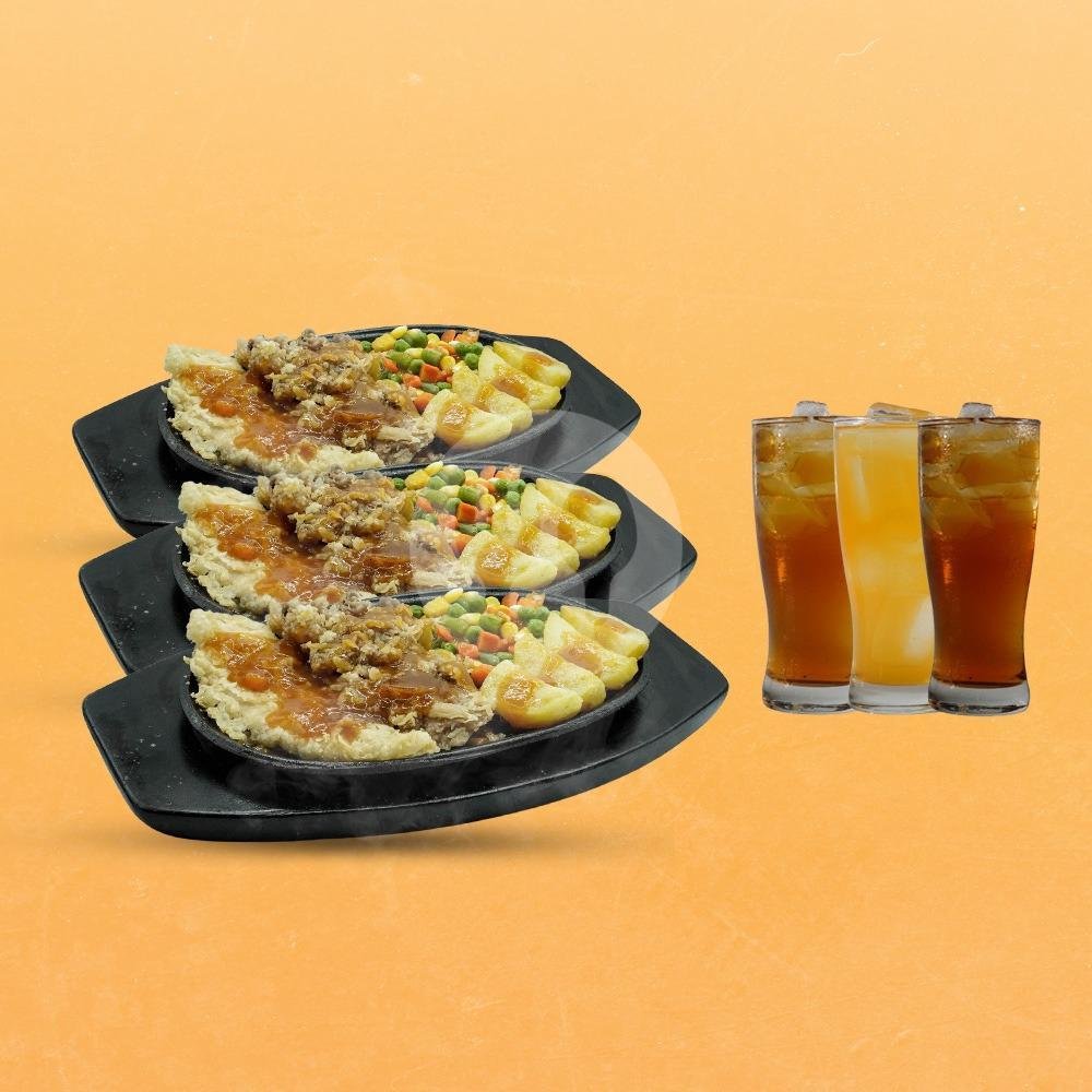 Trio Hemat 4 menu Steak Moen Moen, Delta Plaza Mall