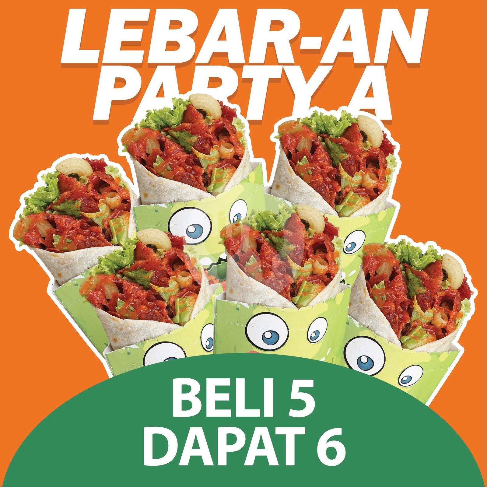 Party Lebaran B menu Kebab Monster, Swasembada Barat