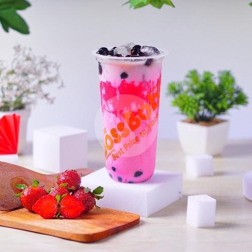 Strawberry Boba Milk menu The Bossboba, Sumurpanggang