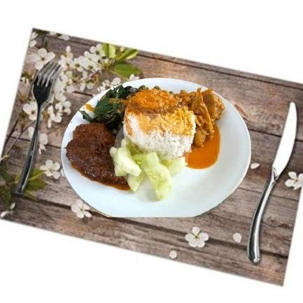 Nasi Rendang Sapi menu RM. Padang Saiyo Sakato