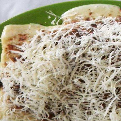 Roti Bakar Pisang Coklat Keju + Susu menu Warkop Pancong Sumber Rejeki, Mampang Prapatan