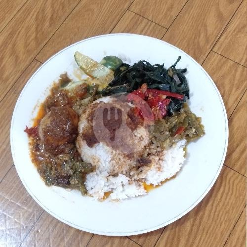 Nasi Rendang Sapi+Sayur Komplit menu RM Padang Pincuran - Sampangan