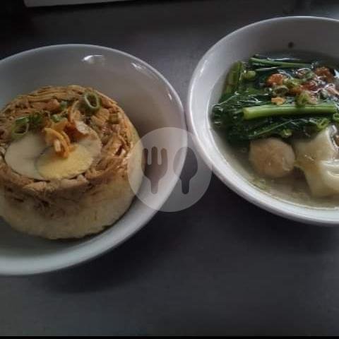 Nasi tim ayam komplit menu Restorja cijerah, depan masjid Al fithroh