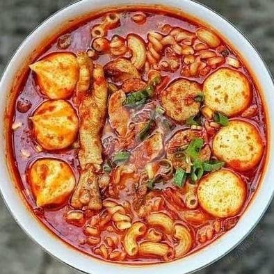 Pentol Pedas Telor menu Seblak & Pentol Jelegar, jl M Yamin Rt 05 Slawi No 19