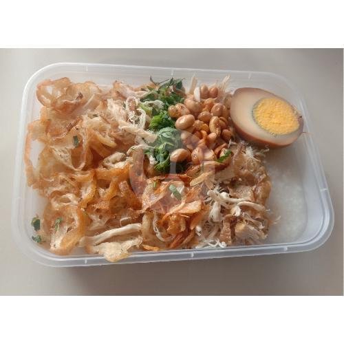 Bubur Ayam Ati Ampela, Kotak Thinwall 500ml menu Bubur Ayam dan Nasi Uduk KPAD, Pak Gatot Raya
