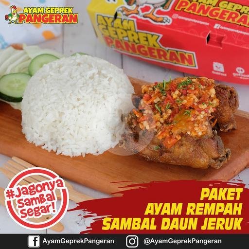 PAKET AYAM REMPAH Korek menu Ayam Geprek Pangeran, Cirebon