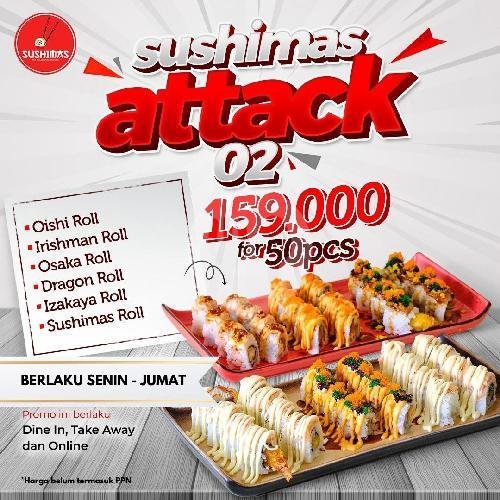 Paket Salmon Mania 1 menu Sushimas, Tengah Raya
