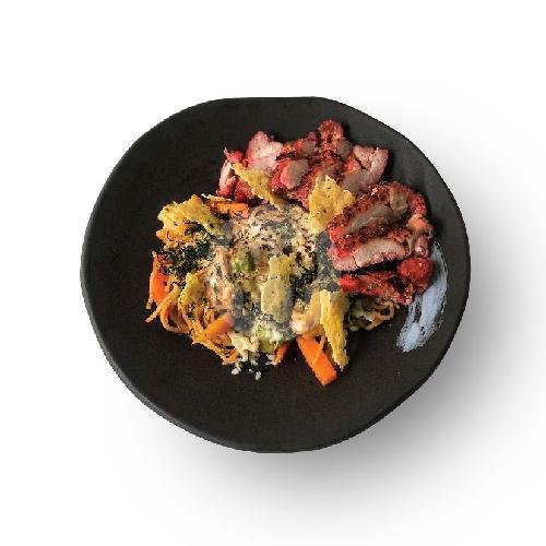 Aglio E Olio Salmon And Beef Bacon menu Steak Lab Steak house, Ir. Soekarno