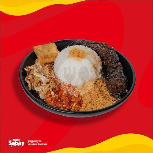 Telur Bakar + Nasi menu Mangsabay Spesial Ayam Bakar