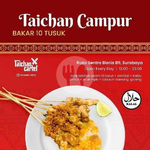 Sate Taichan Extra Pedas Bakar 10 Tusuk menu Sate Taichan Cartel