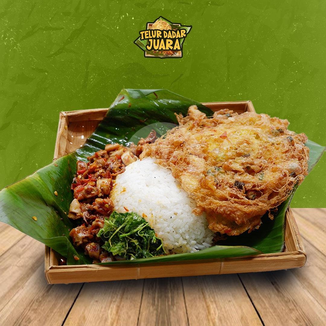 Nasi Telur Dadar Paru menu Telur Dadar Juara, Sasak Gantung