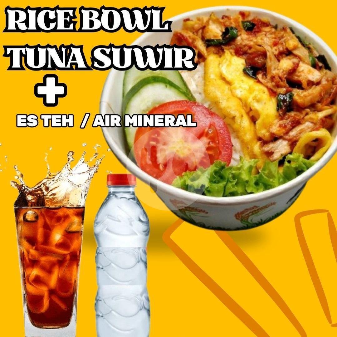 Rice Bowl Cumi + Es Teh/Air Mineral menu Sego Sambel & Ayam Pedas, Warung Pedas Ayo Makan, Sumbersari