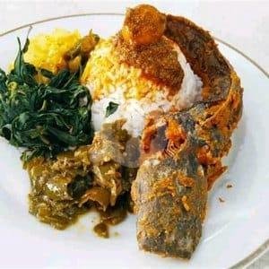Nasi Rendang Daging+Es Teh Manis menu Nasi Padang RM Pondok Sari Jaya, Kamal Raya