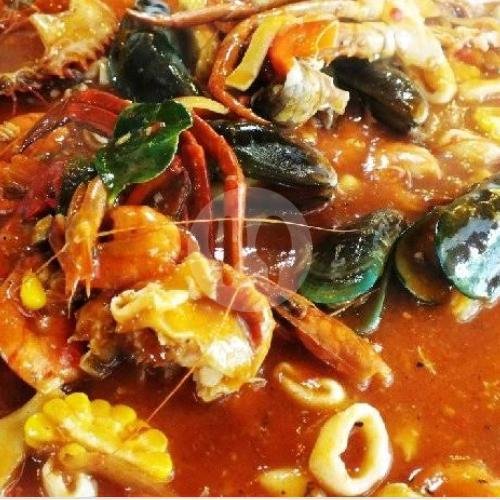 Paket Mix Sea Food Dan Lalapan Saos Asam Manis Kepiting 1-ayam-udang-cumi-kerang menu Lalapan Bismillah Seafood, Lowokwaru