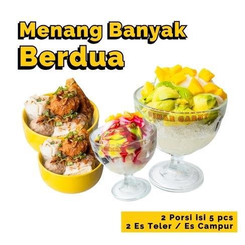 Menang Banyak Berdua menu Bakso Bakwan Malang Cak Su Kumis, Cempaka Putih