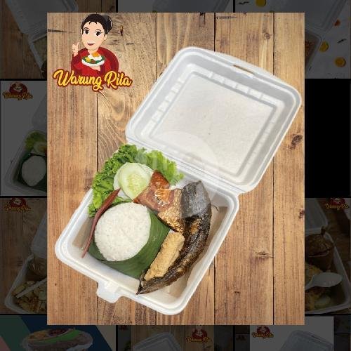 Nasi Ayam Goreng + Es Jeruk menu Warung Rila, Kahayan