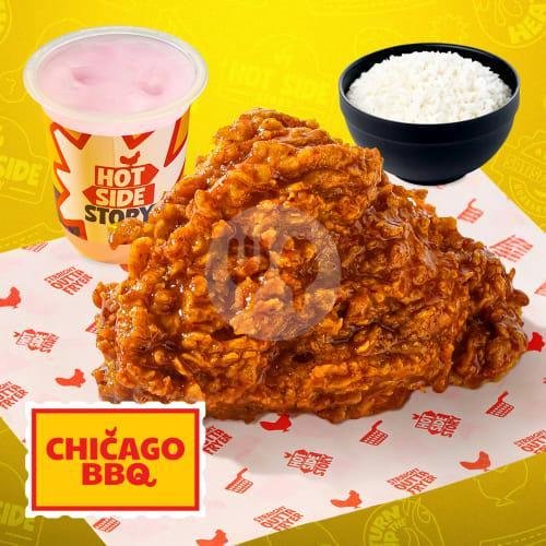 2 pcs Fried Chicken Chicago BBQ Rice Set menu Hot Side Story (Hangry Spicy Chicken), PIM 3