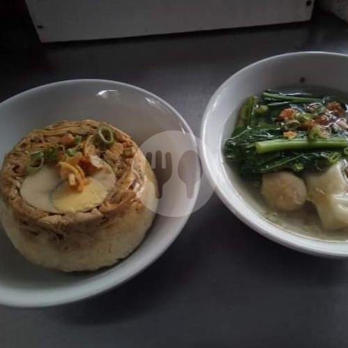 Nasi Tim Ayam Baso menu Restorja cijerah, depan masjid Al fithroh
