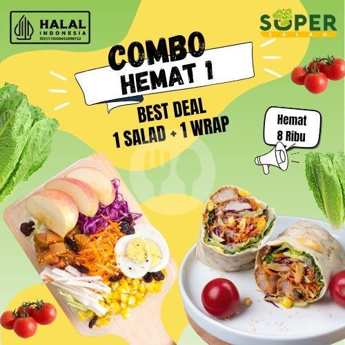 Hemat 1 - 1 Salad + 1 Wrap menu Super Salad, Binus Syahdan