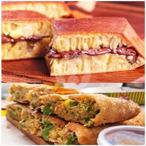 Roti Bumbu Kacang Coklat + Martabak Telor Spesial menu  Martabak SR Gold, Cipacing