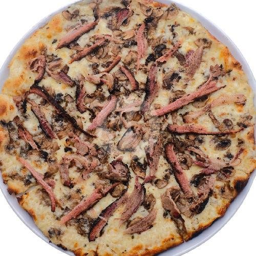 Pizza Smoked Beef Brisket menu Pizza Mediterranea, JnM Bloc