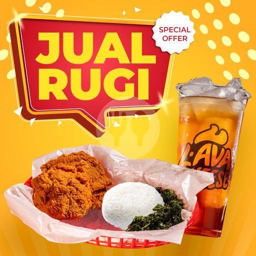 PAKET SPICY XXL + FREE BIG ICE TEA menu Lava Cheese Chicken, Cengkeh