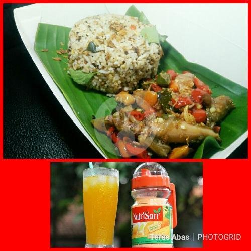 Nasi Tutug Oncom Ayam Surundeng+ Nutrisari menu Teras Abas, Bumi Taruno Permai