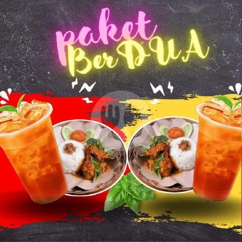 2 Nasi Putih + 2 Ayam Goreng + 2 Lalapan + 2 Esteh/Anget menu Warkost 21, Laweyan