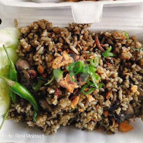 Nasi Bebek Item + Es Jeruk menu Kedai Rizki, Mojosari