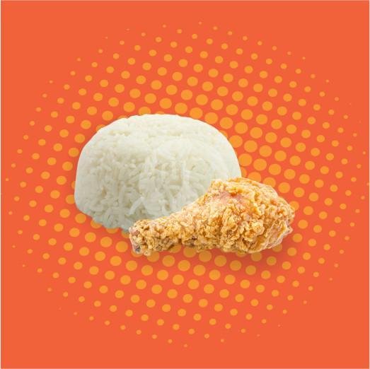 Nasi + Sayap Krispi Original menu Ayam Geprek Hara Chicken, Pedan