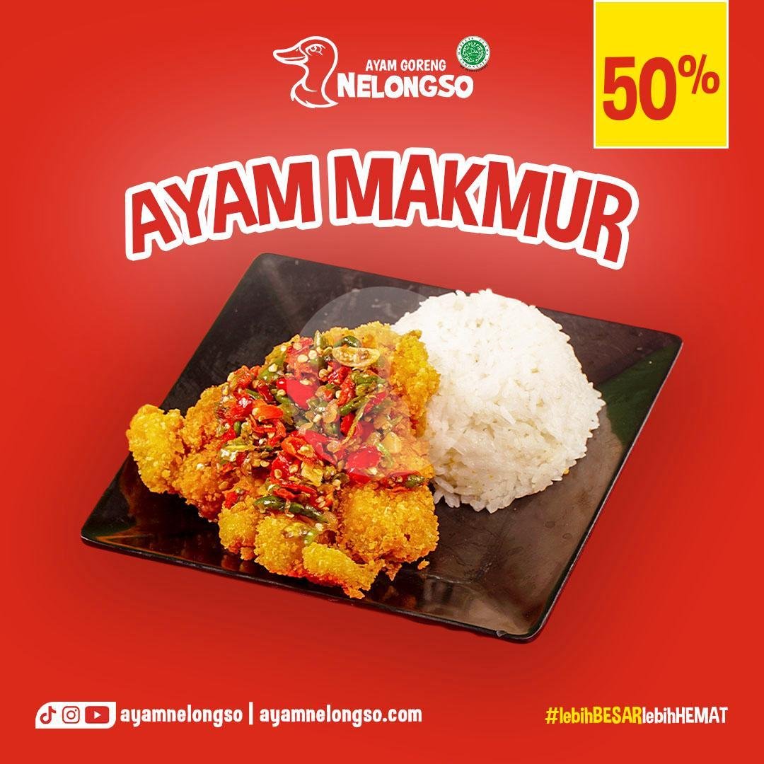 Ayam Bakar Jumbo + Nasi menu Ayam Goreng Nelongso, Mastrip Jember