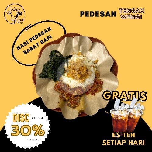 Nasi Pedesan Babat + Es Teh menu Pedesan Tengah Wengi, Soekarno-Hatta