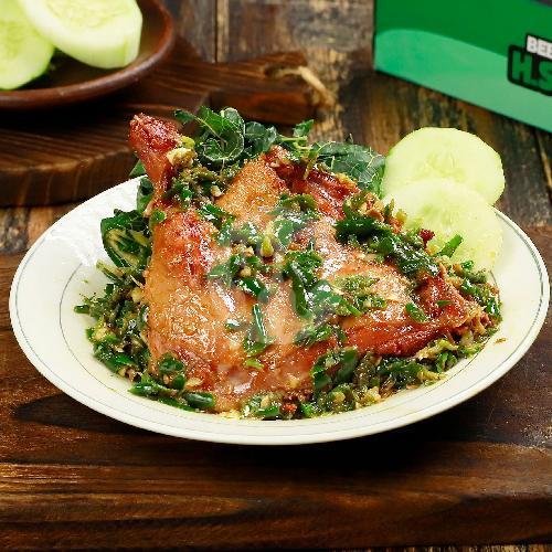Bebek Sambal Ijo Dada menu Bebek Goreng H Slamet, Soekarno Hatta