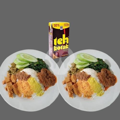 2 Porsi Nasi Rendang+ Air Mineral menu RM Nasi Padang Takana Juo, Cipadung